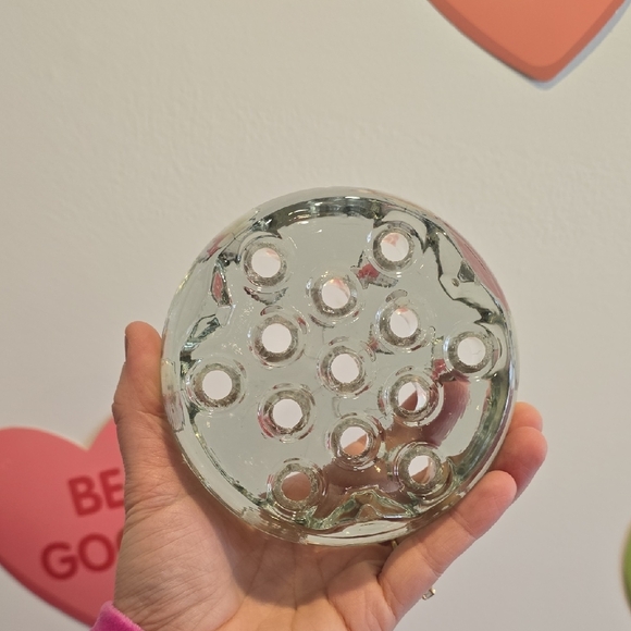 Vintage Clear 13 Hole Glass Flower Frog - Picture 4 of 5